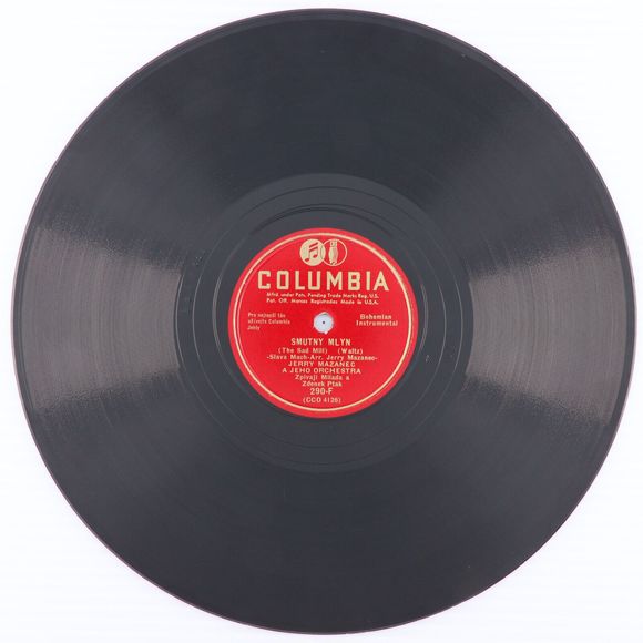 Jerry Mazanec, Smutny Mlyn / Kde Jsi Milko Má 1946 10" 78 rpm Record 290-F Czech - Picture 2 of 16